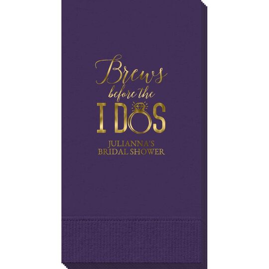 Brews Before The I Dos with Rings Guest Towels